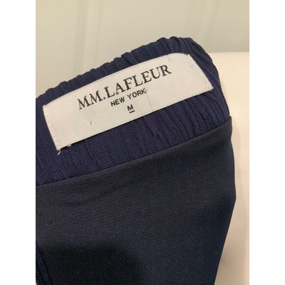 MM. Lafleur Navy Blue Crinkle Textured Boat Neck Shift Dress, Size M - Picture 9 of 10